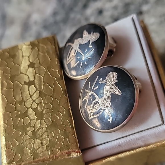 SIAM Sterling Clip-on Earrings Vintage - Picture 10 of 12